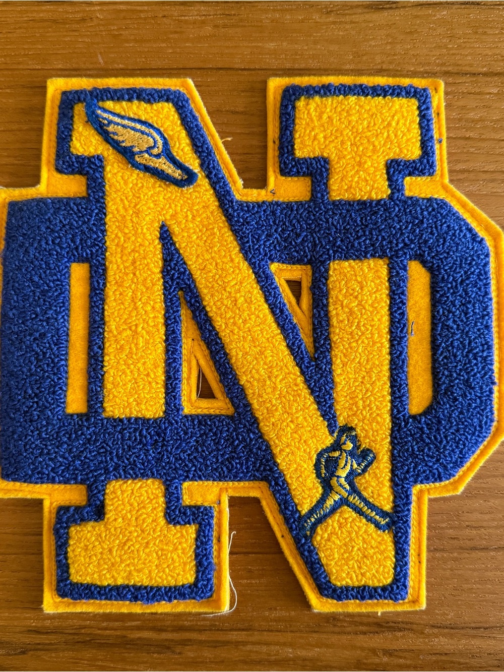 Vintage 70's Embroidered Notre Dame Fighting Irish College Letterman 8"x8" Patch